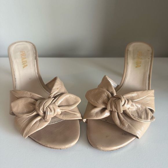 Prada Kitten Heel Mules With Bows - Picture 4 of 10